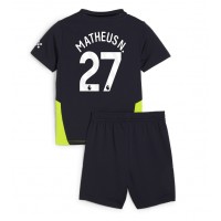 Camiseta Manchester City Matheus Nunes #27 Visitante Equipación para niños 2024-25 manga corta (+ pantalones cortos)